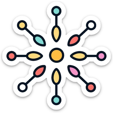 Chemical valency diagram showing electron bonds between atoms sticker