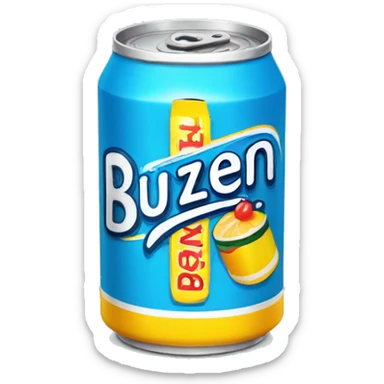 soda can with the word buzzen on it sticker