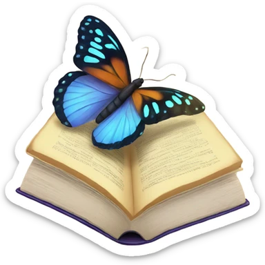 Butterfly and a book sticker