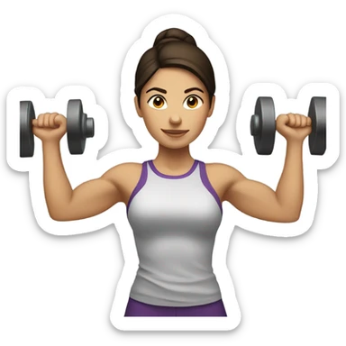 Brunette lifting weights sticker