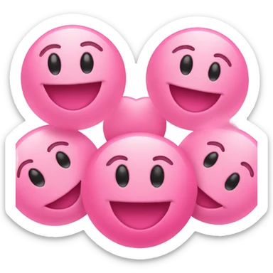 The blushing smiley with three hearts around it but the hearts are pink sticker