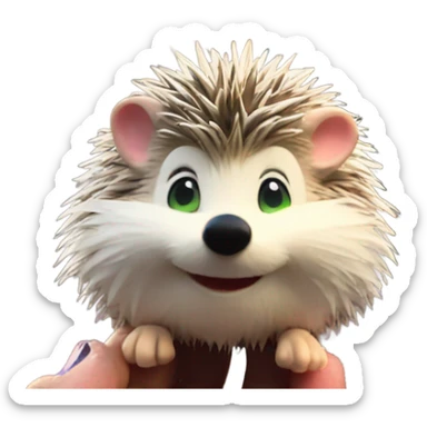 Hedgehog in front of Disneyland castle sticker