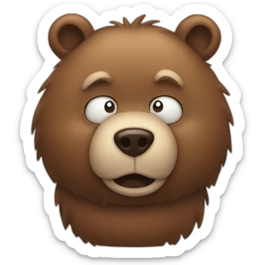 bear who fart hard sticker