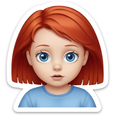 red hair baby girl big yes sticker