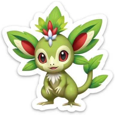  Fey Toony Axew-Grookey-Celebi-Amaura--Shaymin-fusion-hybrid sticker
