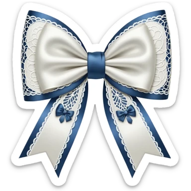 white lace bow sticker