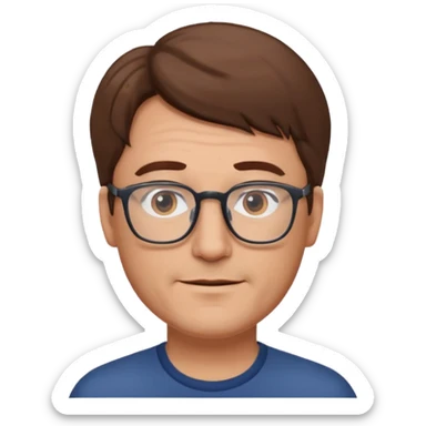 Un locutor de radio, pelo moreno, con gafas, entrado en años sticker