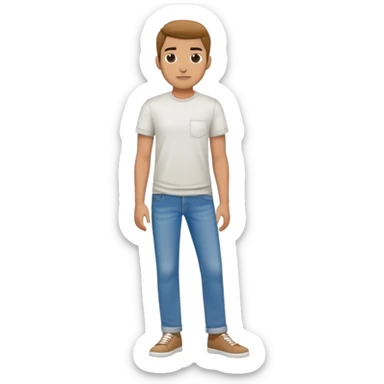Full body person dressed in casual style, jeans and t-shirt sticker