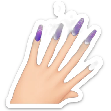 Illustrate a hand with nails changing colors and patterns, in a modern nail salon." sticker