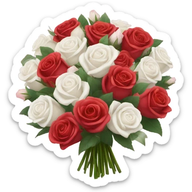 Bouquet of pink, white and red roses sticker