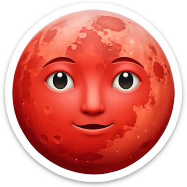 Half red moon  sticker
