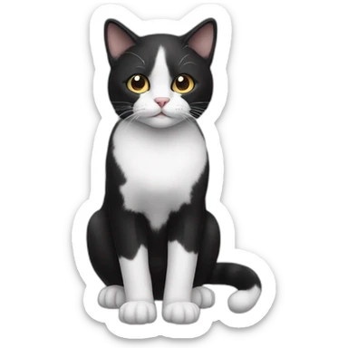 Black and White cat sticker