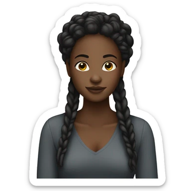A black girl with long loc  sticker