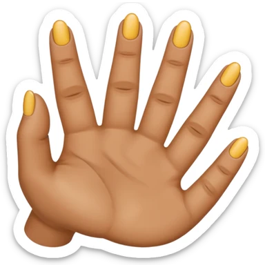 hand with ring finger extended, other fingers folded, apple emoji style sticker