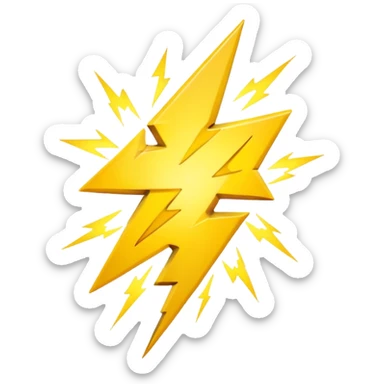 lightning flash yellow sticker