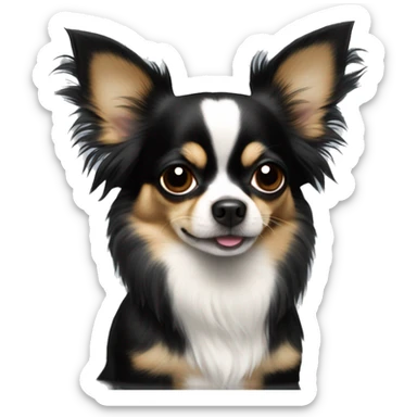 Longhair Chihuahua black sticker