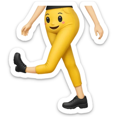 walking emoji but legs are blacked out sticker