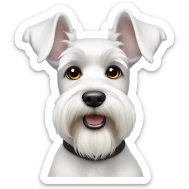 A white miniature schnauzer with point ears sticker