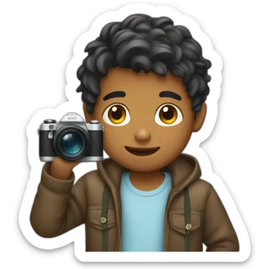 Boy take a photo sticker