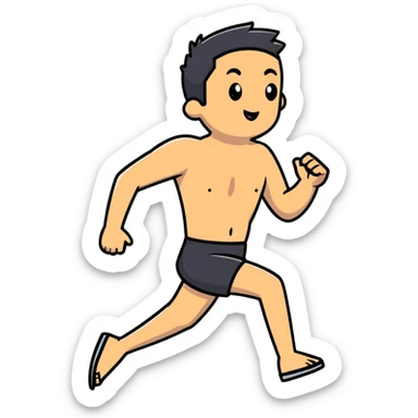 Running shirtless sticker