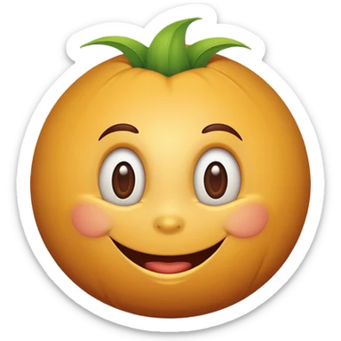 Cornball with brown smiling head on top sticker