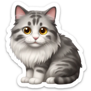 Fluffy cat sticker