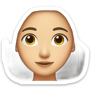 brunette woman with flower sitting ontop of her right ear sticker