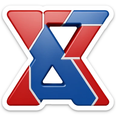 ATX  Block letters painted the colors of the Texas state flag sticker