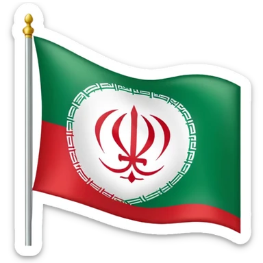 square iranian flag green white and red  sticker