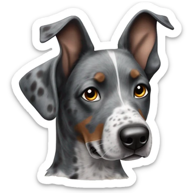 Blue heeler and German pointer with floppy ears sticker