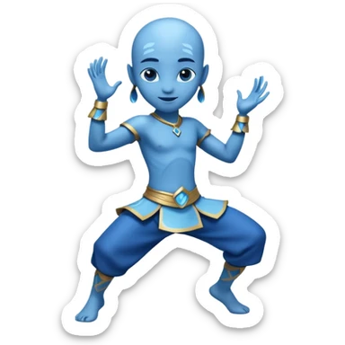 Avatar dancing blue character  sticker