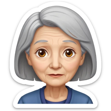 old lady with a longing expression sticker