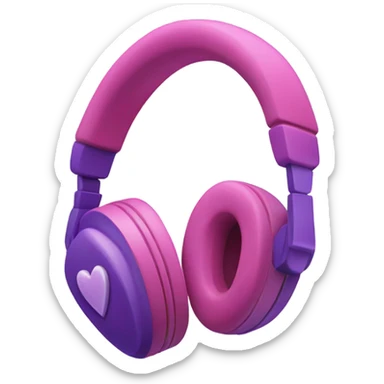 headphones in the shape of a heart sticker