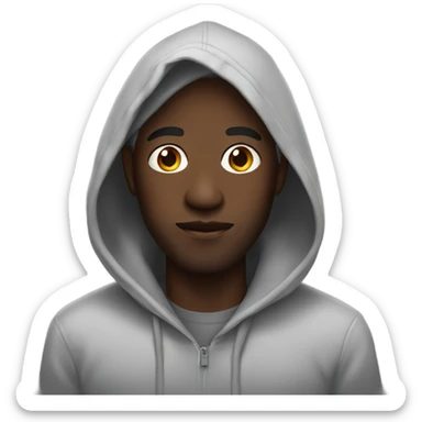 Black man with a hoodie sticker