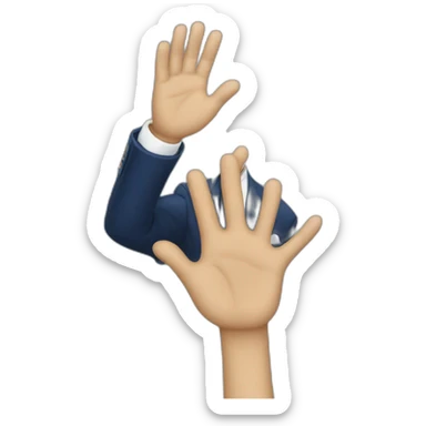 Joe Biden waves his hand sticker