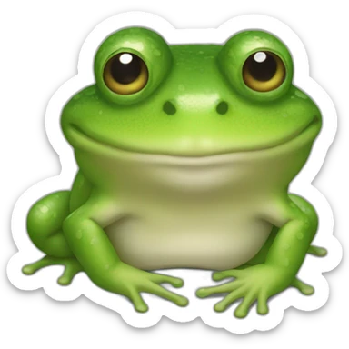 Une grenouille avec des cheveux sticker
