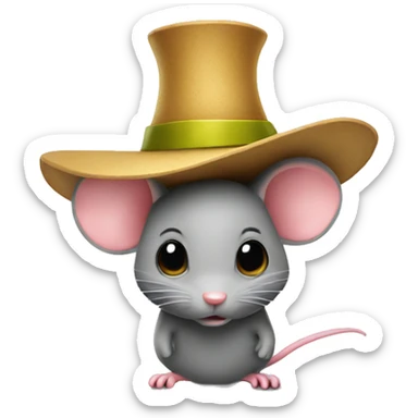 A mini small mouse with huge hat sticker
