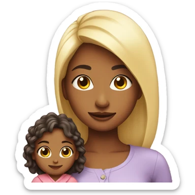 Cute girl with mommy sticker