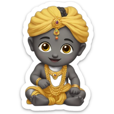 Cute baby Krishna   sticker