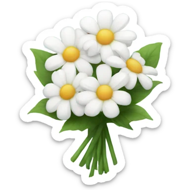 white flower bouquet sticker