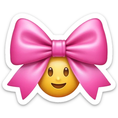 Emoji with a pink bow sticker
