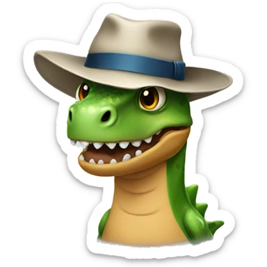 A Dino with a hat  sticker