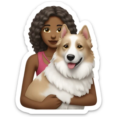 Brown girl With white berger blanc suisse sticker