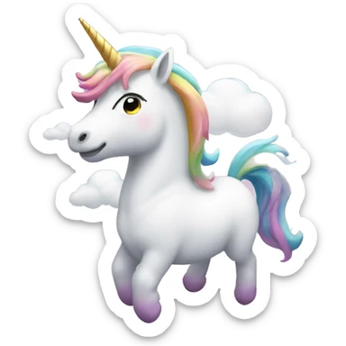 Unicornio en nubes sticker