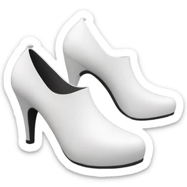 white latex mid heel shoe front and back view sticker