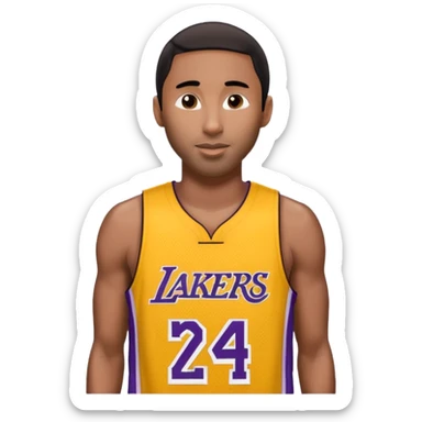 kobe in his lakers jersey number 24 give him some hair sticker