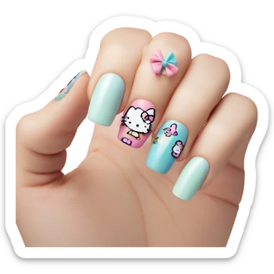 Hello kitty nails sticker