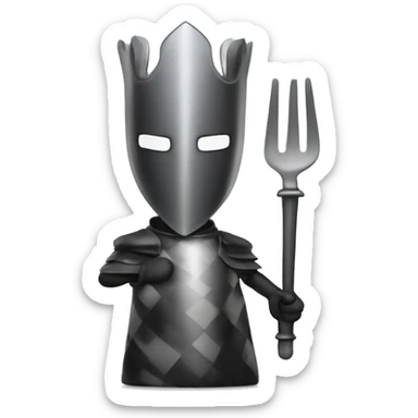 chess knight with big fork in hands sticker