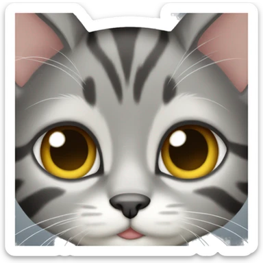 Cat grey tabby  sticker