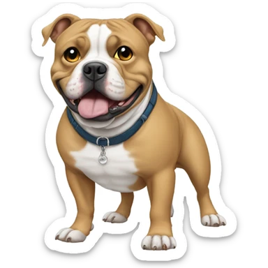 An American bully whiting wearing singlases  sticker